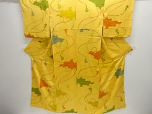 逆雲取りに組紐模様小紋着物